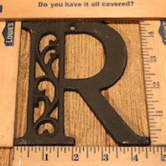 Cast Iron Letter "R" 4 5/8"tall Ornate Raw Cast Iron Ready for Paint 0184-0557-R - Picture 2 of 16